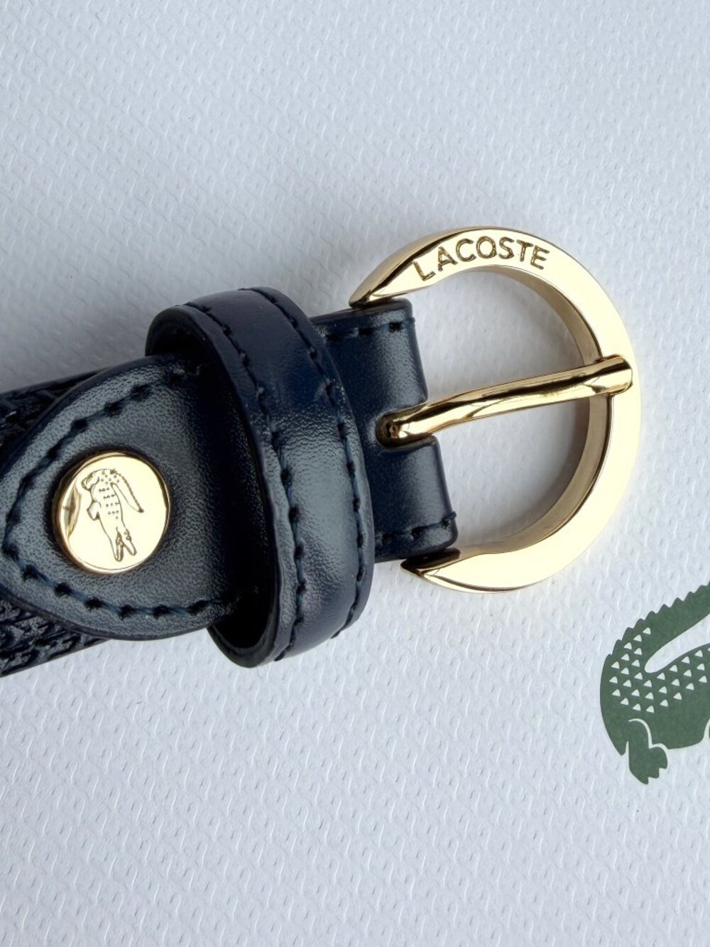 NWT - LACOSTE - Blue Cow leather belt 80/32 - Picture 5 of 7